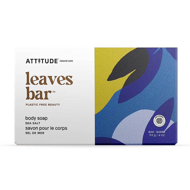 Attitude Bath and Shower Body Soap Bar, Sea Salt, 4 Oz