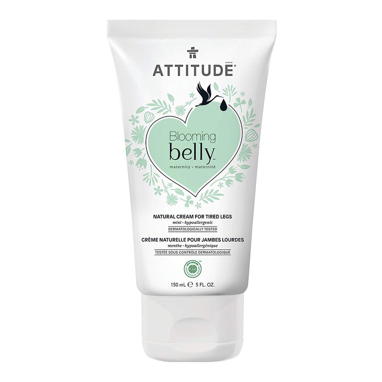 Attitude Blooming Belly Natural Cream for Tired Legs Mint, 5 Oz