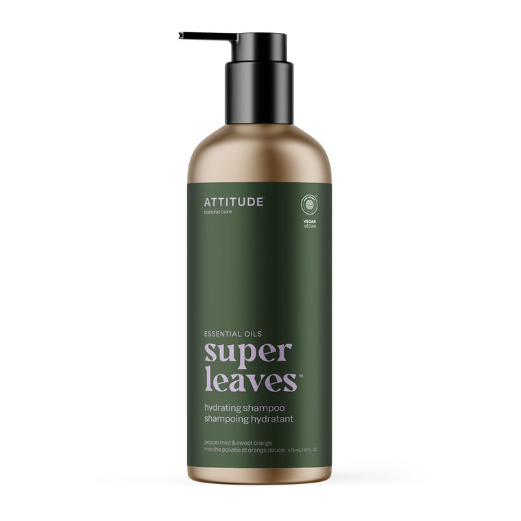 Attitude Super Leaves Hydrating Hair Shampoo, Peppermint And Sweet Orange, 16 Oz