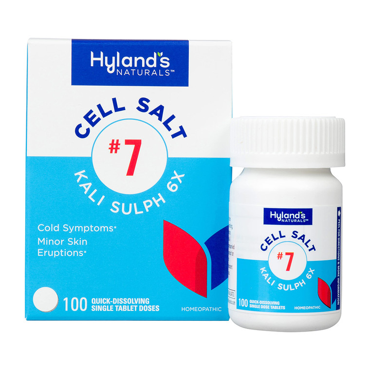 Hylands Naturals No 7 Cell Salt Kali Sulph 6X Tablets, Cystic Acne and Acne Scare Treatment, 100 Ct