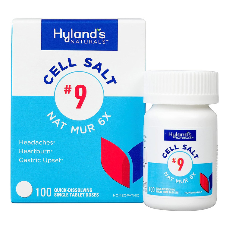 Hylands Naturals No 9 Cell Salt Nat Mur 6X Tablets, Relief of Headache, Heartburn And Bloating, 100 Ct