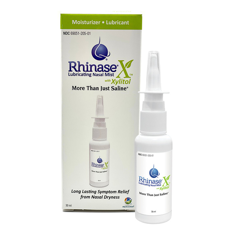 Rhinase X Lubricating Nasal Mist Spray with Xylitol, Long Lasting Symptom Relief from Nasal Dryness, 1 Oz