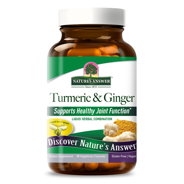 Natures Answer Turmeric and Ginger Veg Capsules Supports Healthy Joint Function 90Ea