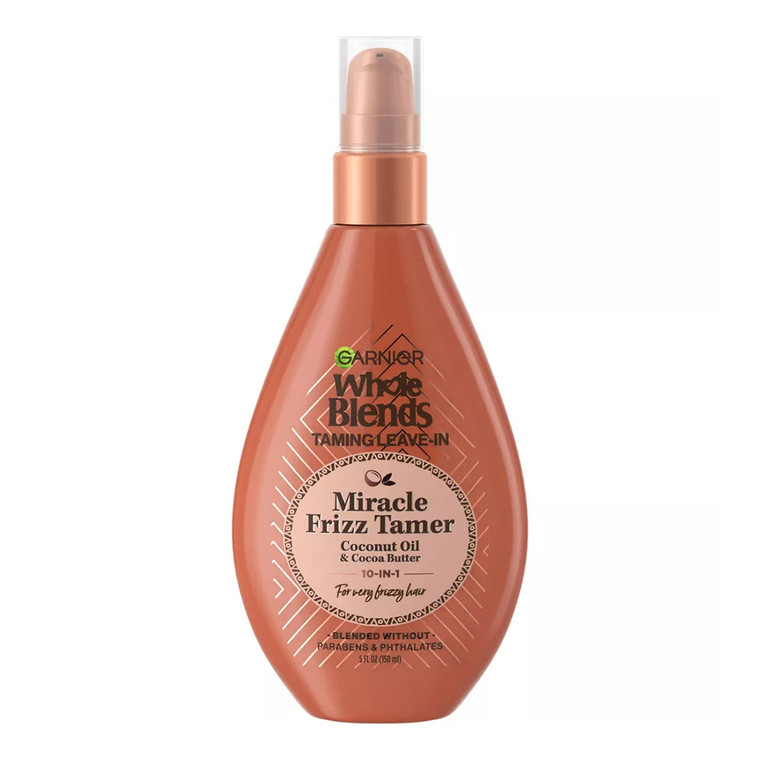 Garnier Whole Blends Miracle Frizz Tamer 10 in 1 Coconut Leave In Treatment, 5 Oz