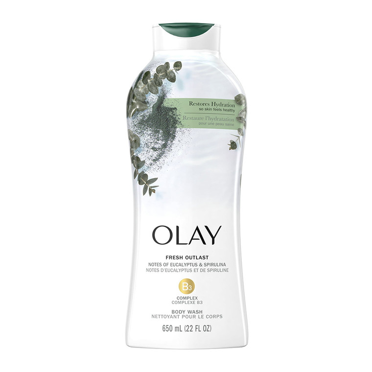 Olay Fresh Outlast Paraben Free Body Wash with Relaxing Notes of Eucalyptus and Spirulina, 22 Oz