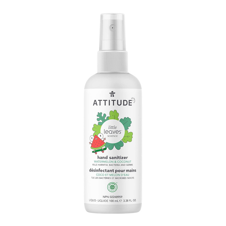 Attitude Super Leaves Hand Sanitizer Spray for Kids, Watermelon And Coco, 3.5 Oz