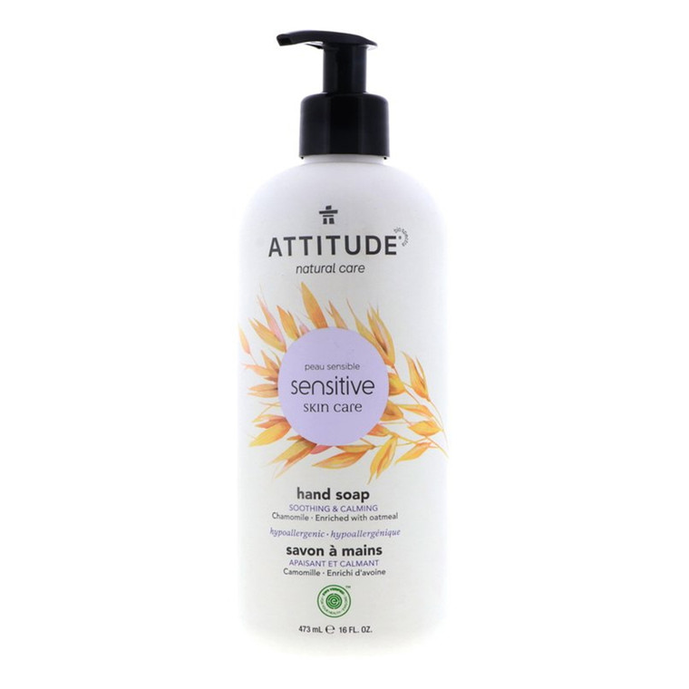 Attitude Super Leaves Hand Soap for Sensitive Skin, Soothing Chamomile, 16 Oz