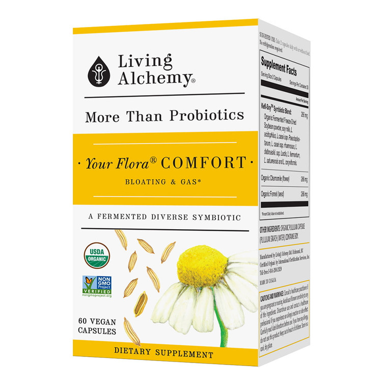 Living Alchemy Organic Comfort Bloating and Gas, 60 Ct