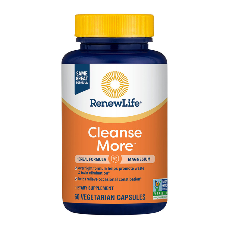 Renew Life Detox Cleanse More, Overnight Constipation Relief, 60 Ct