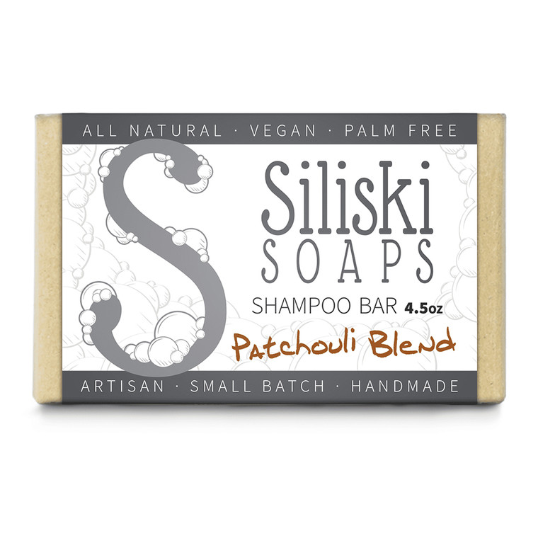 Siliski Soaps Simple Skincare by Shampoo Bar, Patchouli Blend, 4.5 Oz