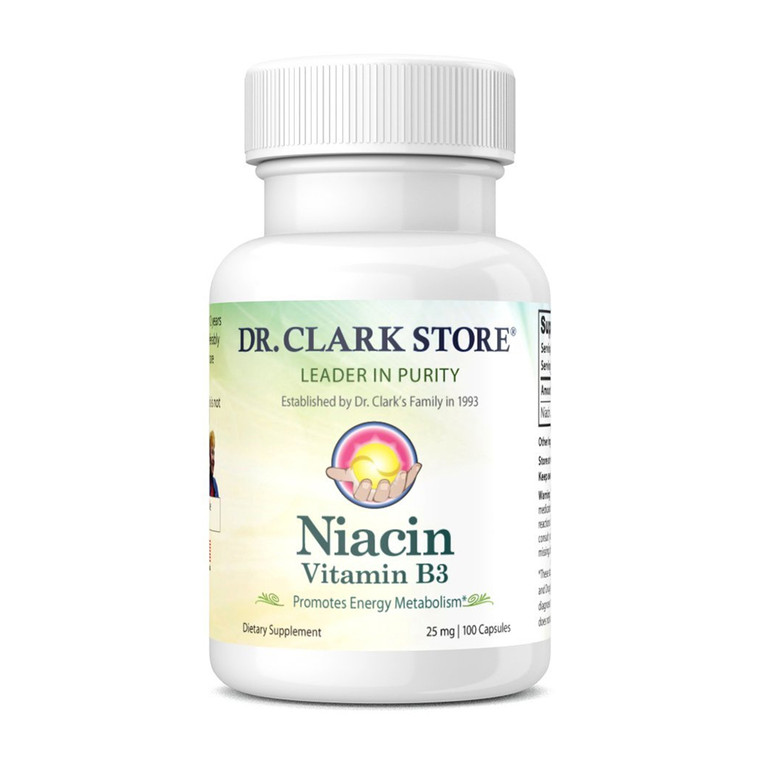 Dr Clark Store Niacin 500 Vitamin B3 Supplement 500mg Capsules Supports the Nervous and Circulatory Systems 100Ea