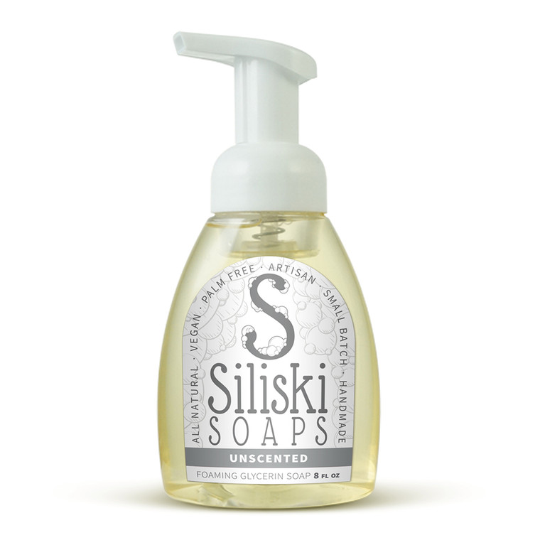 Siliski Soaps Simple Skincare Foaming Glycerin Soap, Unscented, 8 Oz