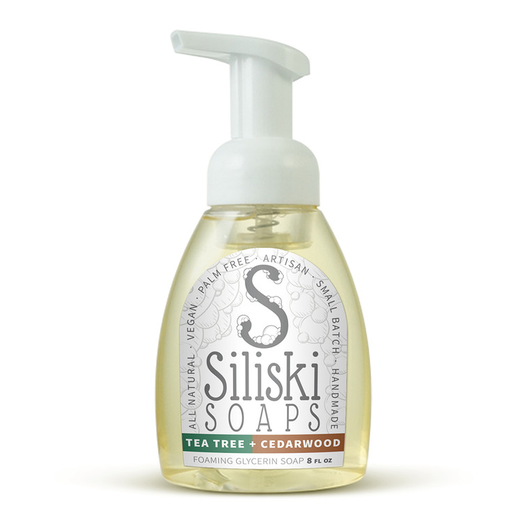 Siliski Soaps Simple Skincare Foaming Glycerin Soap, Tea Tree And Cedarwood, 8 Oz