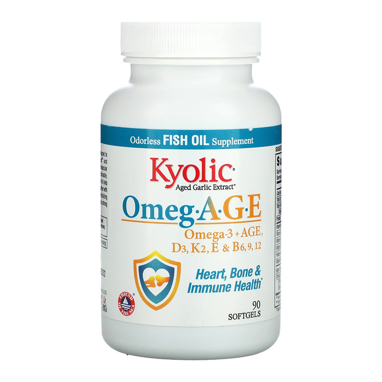 Kyolic Omeg-Age, Heart, Bone and Immune Health Softgels, 90 Ea