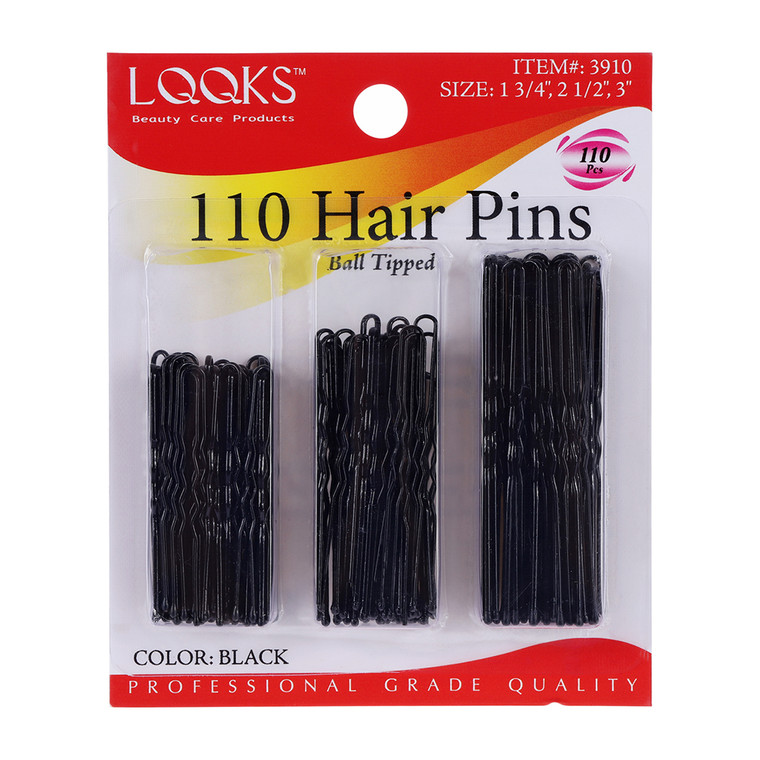 Donna Hair Pins Black, 110 Ct