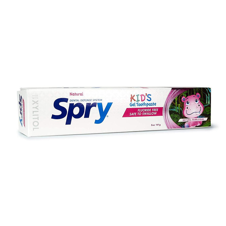 Spry All Natural Kids Fluoride Free Toothpaste Anti Plaque Tartar Control, Bubblegum, 5 Oz