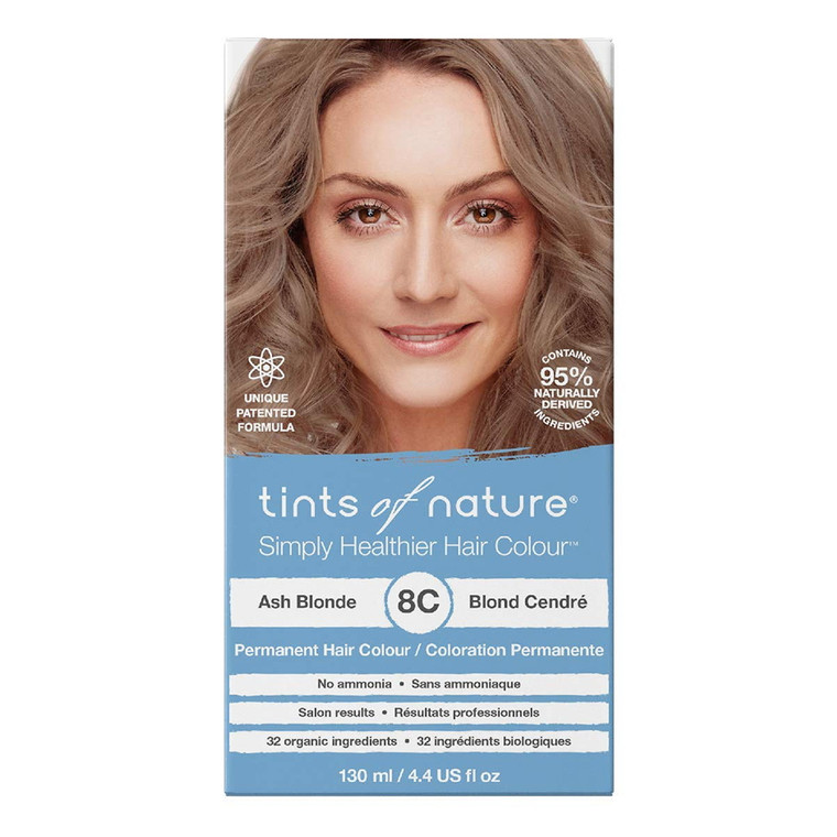 Tints of Nature Permanent Hair Dye, 8C Ash Blonde, 4.4 Oz