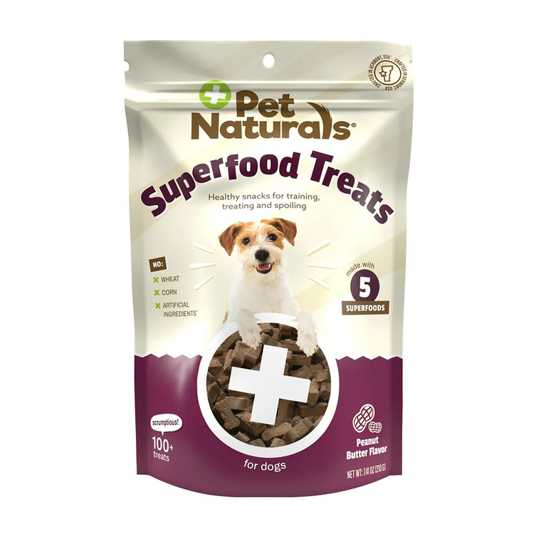 Pet Natural Superfood Treats Healthy Snacks for Dog, Peanut Butter Flavor, 120 Ea