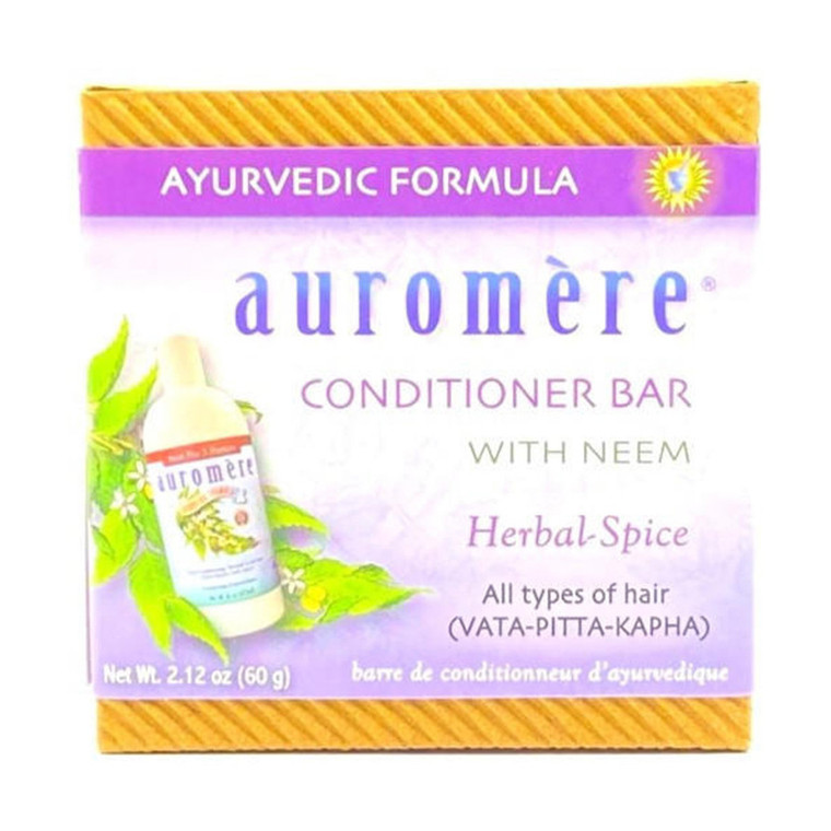 Auromere Ayurvedic Hair Conditioner Bar with Neem Herbal-Spice, 2.12 Oz