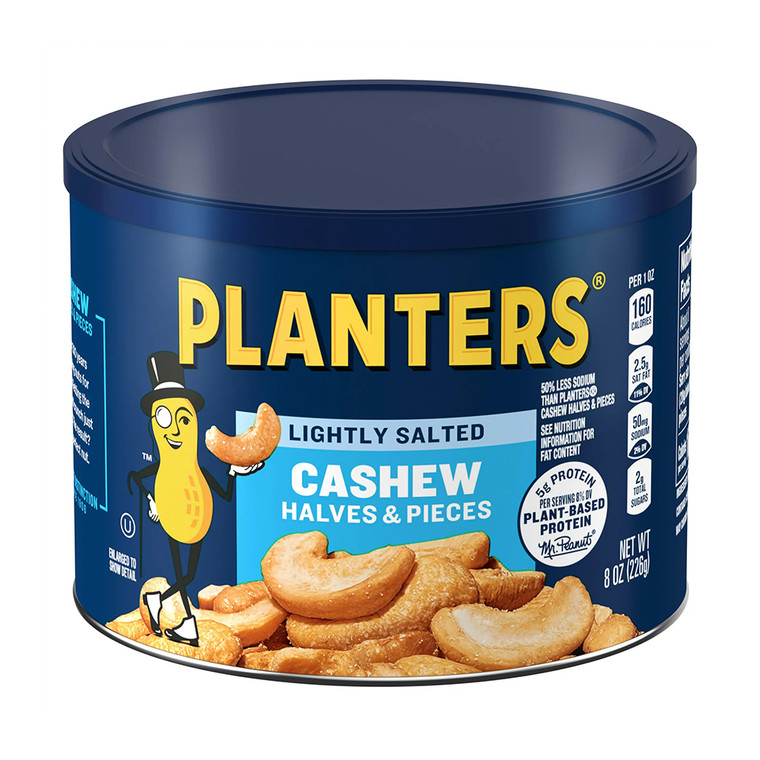 Planters Lightly Salted Cashews Halves and Pieces, 8 oz