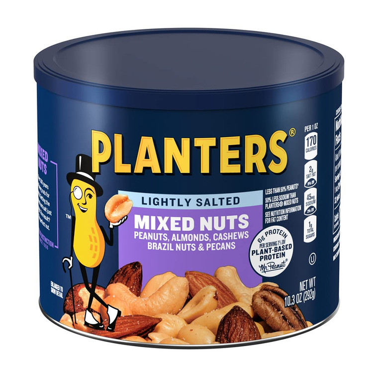 Planters Lightly Salted Mixed Nuts, Party Snacks, 10.3 Oz