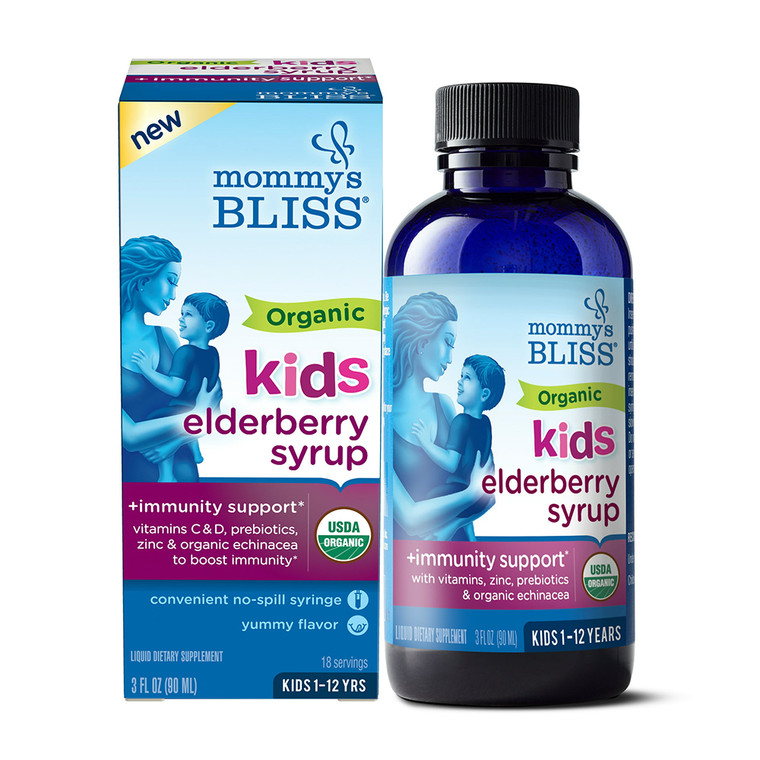 Mommys Bliss Organic Elderberry Syrup And Immunity Boost, 3 Oz