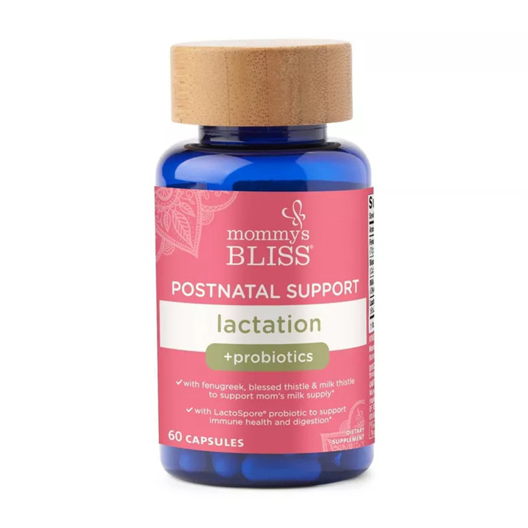 Mommys Bliss Postnatal Lactation Support Supplement with Probiotics, 60 Ct