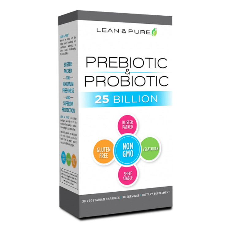 Lean And Pure Prebiotic And Probiotic 25 Billion Live and Shelf Stable Cultures, 30 Ea