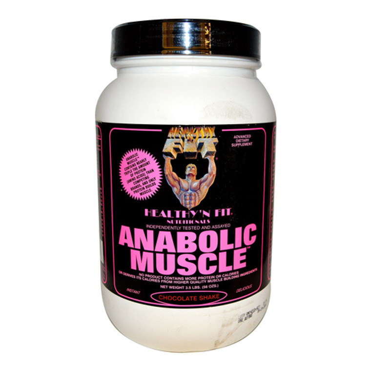 Healthy N Fit Chocolate Flavor Anabolic Muscle Shake Powder, 3.5 LB