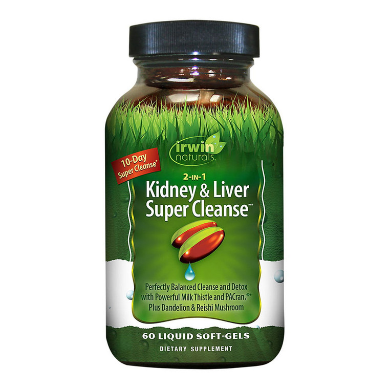 Irwin Naturals 2-in-1 Kidney And Liver Super Cleanse, 60 Ea