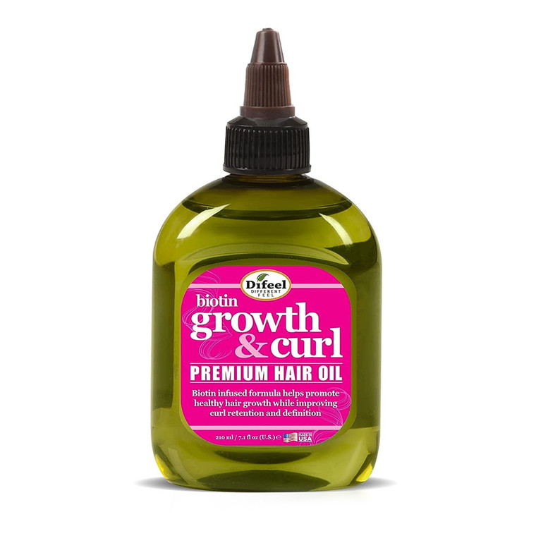 Difeel Biotin Growth And Curl Premium Hair Oil, 7.1 Oz
