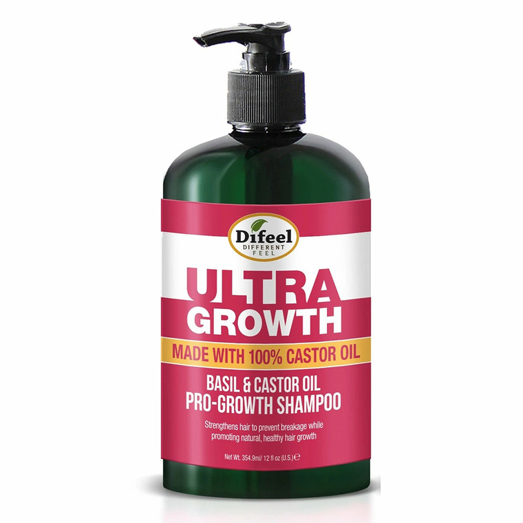 Difeel Hair Growth Basil and Castor Ultra Growth Shampoo 12Oz (354.9ml)