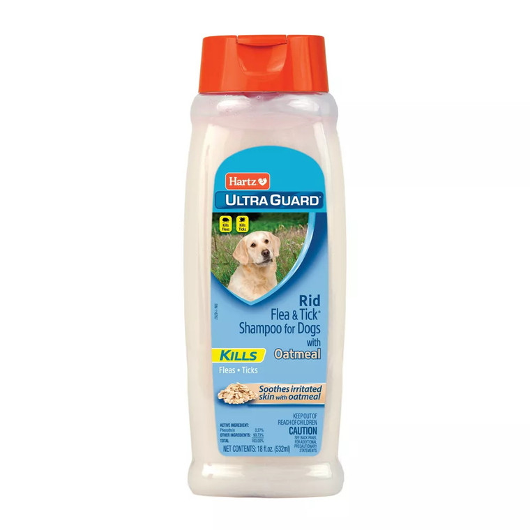 Hartz Ultra Guard Rid Flea and Tick, Oatmeal Dog Shampoo, 18 Oz