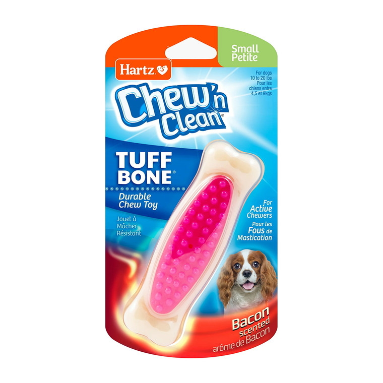 Hartz Chew and Clean Tuff Bone Small Dog Chew Toy, Bacon Flavored, 1 Ea