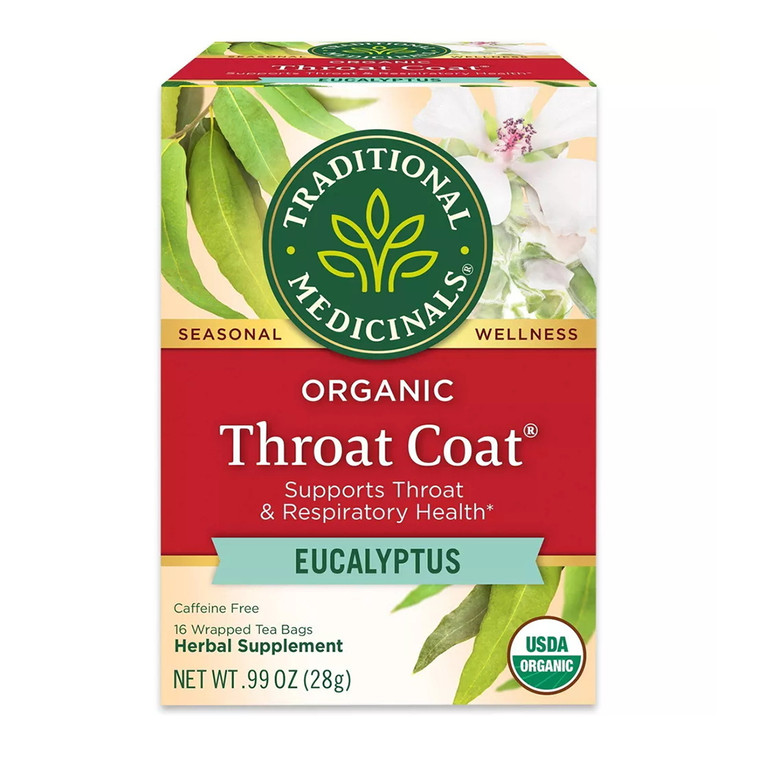 Traditional Medicinals Organic Throat Coat, Eucalyptus, Tea Bags, 16 Ea, 0.99 Oz