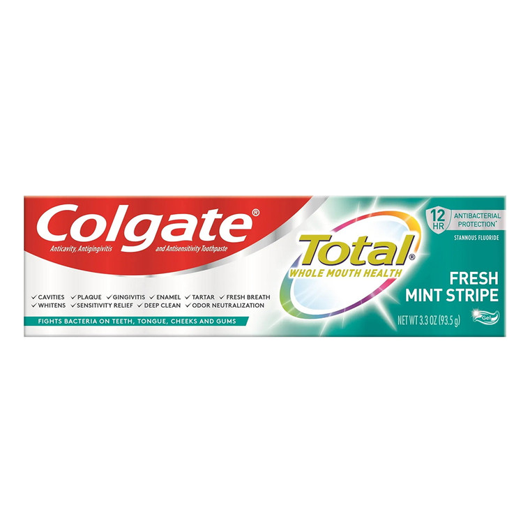 Colgate Total Fresh Mint Stripe Toothpaste, 3.3 Oz