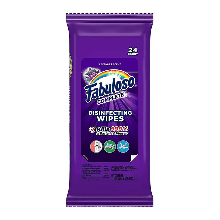 Fabuloso Complete Disinfecting Wipes, Lavender, 24 Ea