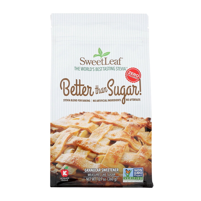 SweetLeaf Better Than Sugar Stevia Granular Sweetener Blend For Baking, 12.7 Oz