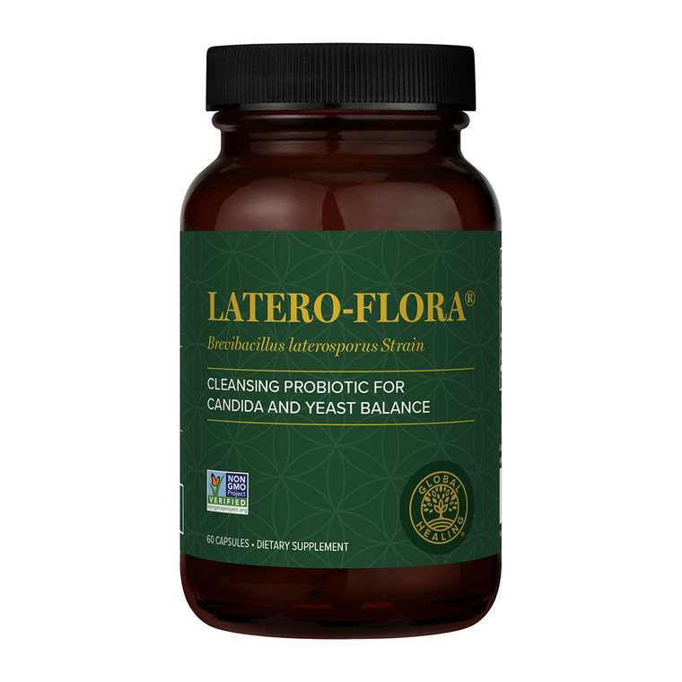 Global Healing Latero Flora Probiotic Supplement For Digestion and Candida Cleanse Support, 60 Ea