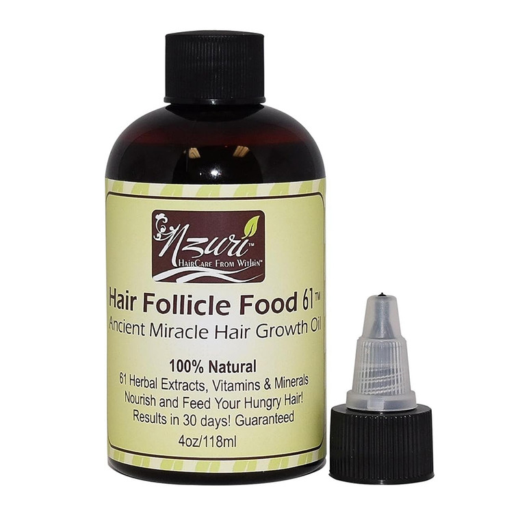 Nzuri Hair Follicle Food 61 Ancient Miracle Hair Growth Oil, 4 Oz