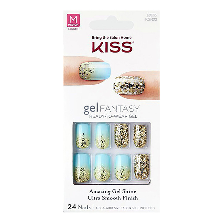 Kiss Gel Fantasy Nails Painted Vell, 24 Ea