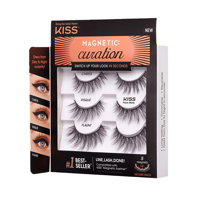 Kiss Magnetic Eye Lashes Curation Multi Pack, 3 Ea
