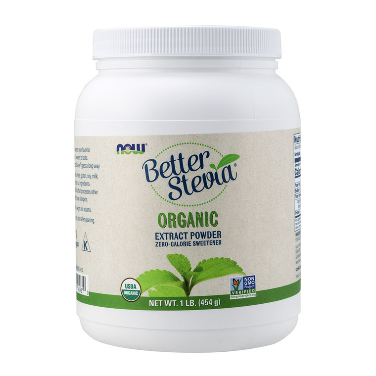 Now Foods Organic Better Stevia Extract Powder Zero Calorie Sweetener, 16 Oz