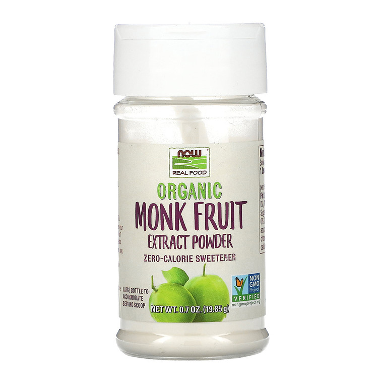 Now Foods Organic Monk Fruit Extract Powder Zero Calorie Sweetener, 7 Oz