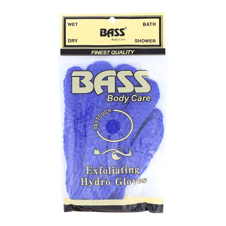 Bass Brushes Body Care Exfoliating Hydro Gloves Nylon Scrub, 1 Ea