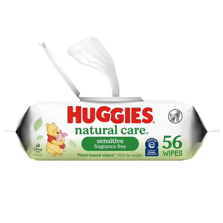 Huggies Natural Care Sensitive Fragrance Free Baby Wipes 56Ea