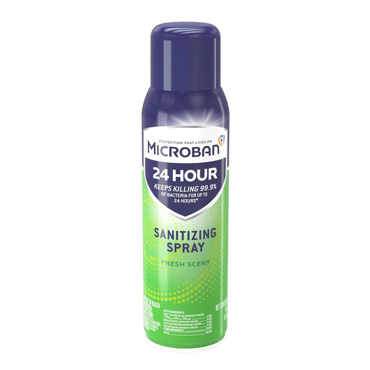 Microban 24 Hour Disinfectant Sanitizing Spray, Fresh Scent, 15 Oz