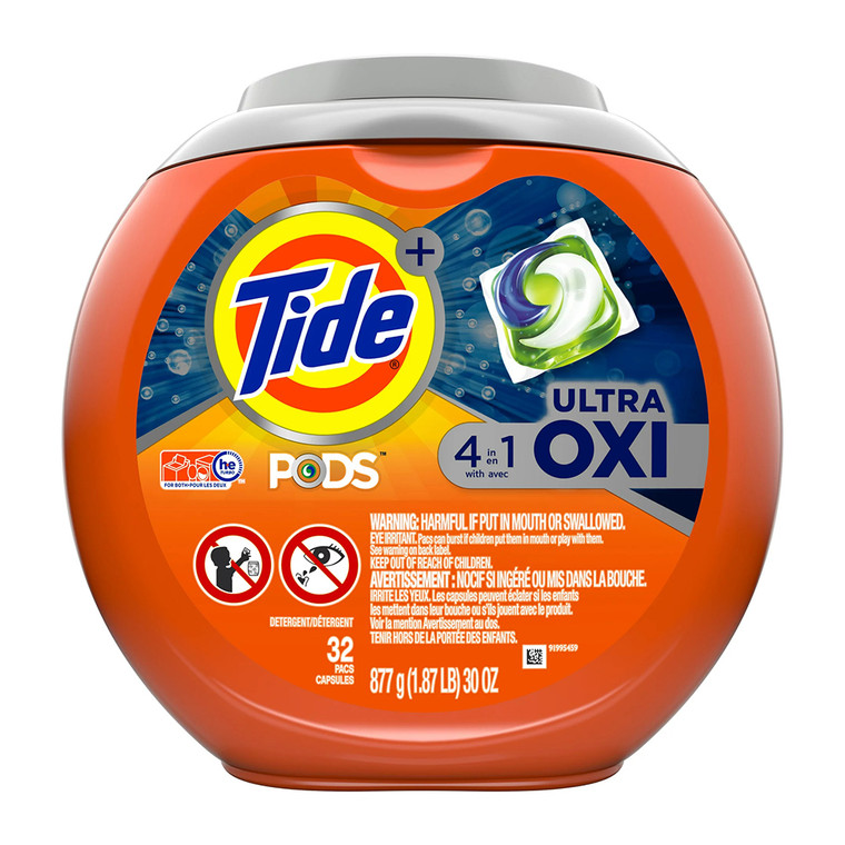 Tide Pods Ultra Oxi Laundry Detergent Pacs, 32 Ea, 30 Oz