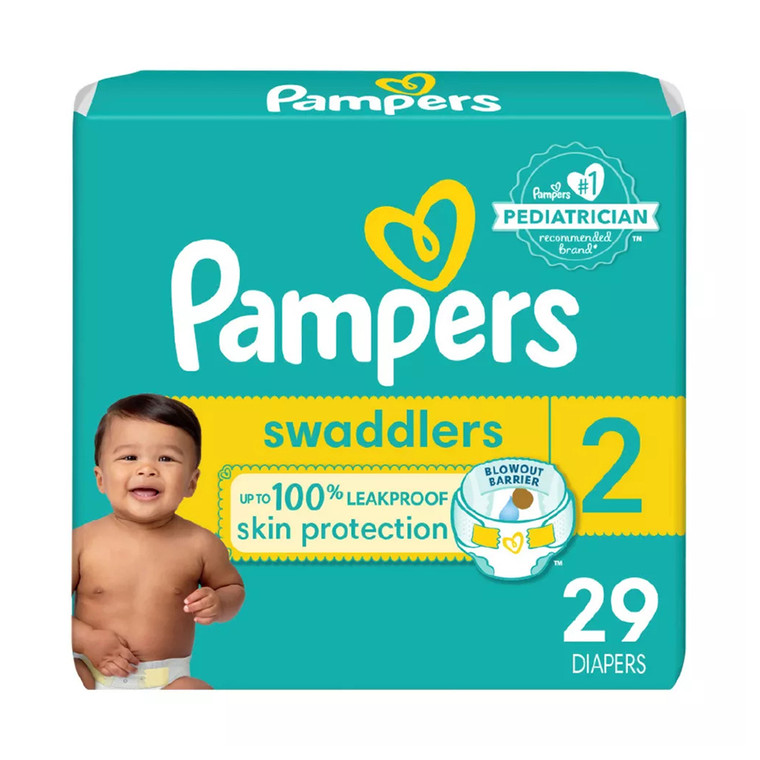 Pampers Swaddlers Baby Diaper, Size 2, 29 Ea