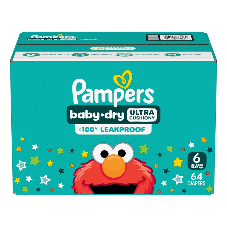 Pampers Baby Dry Ultra Cushiony Diapers Size 6 Leak Protection 64Ea